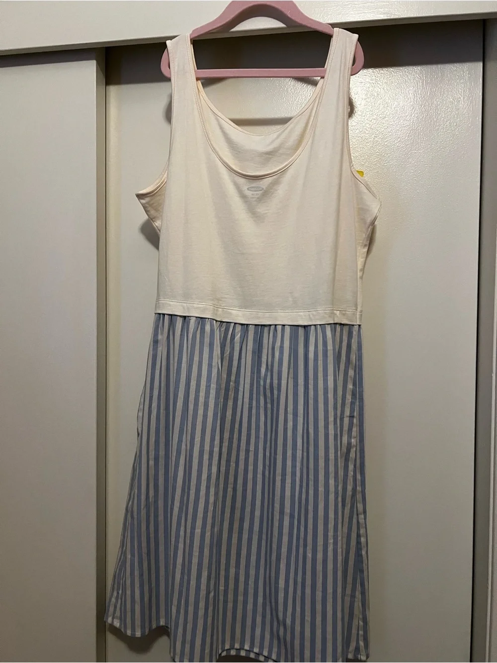 Old Navy Cream Tank Top with Blue Stripe Skirt Kids Dress XXL